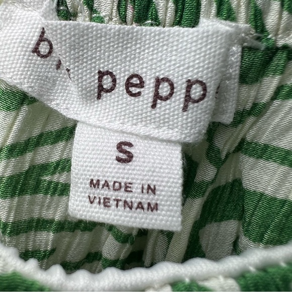 Blu Pepper leaf print mini dress sweetheart neckline ruched straps size S - Picture 4 of 6